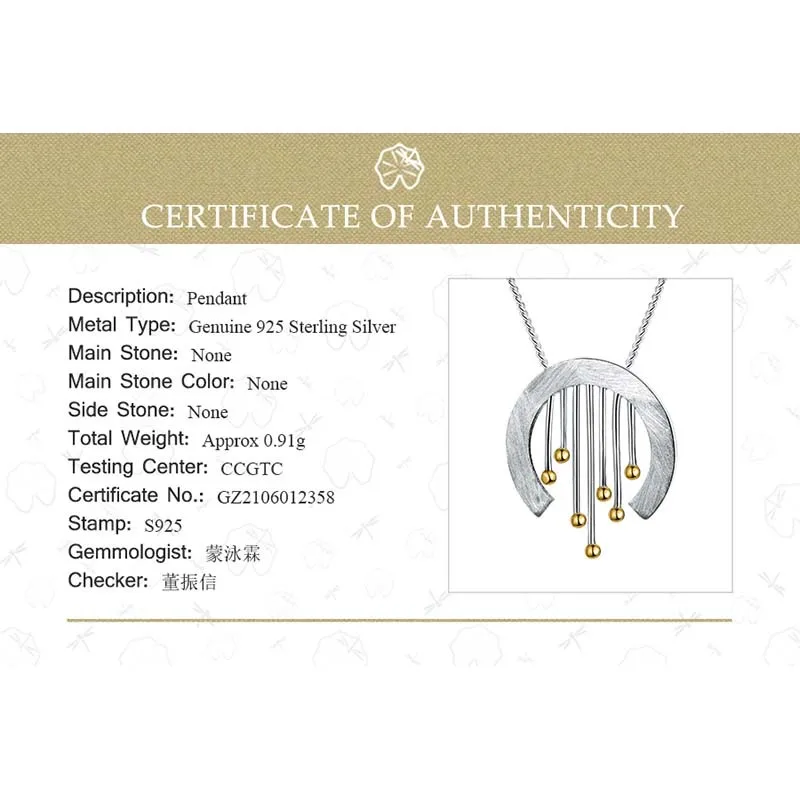 Lotus Fun Real 925 Sterling Silver Handmade Fine Jewelry Oriental Element Vintage Curtain Pendant without Necklace For Women pendant necklace silver necklace silver pendant