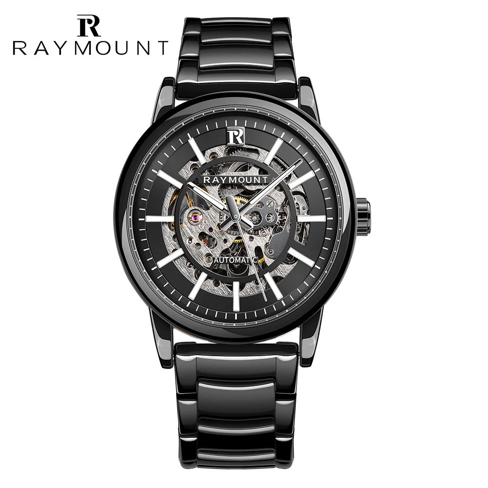 

RAY MOUNT Man's Automatic Mechanical Watch Waterproof Stainless Steel Skeleton Dial Luminous Pointer Wristwatches Gift For Men