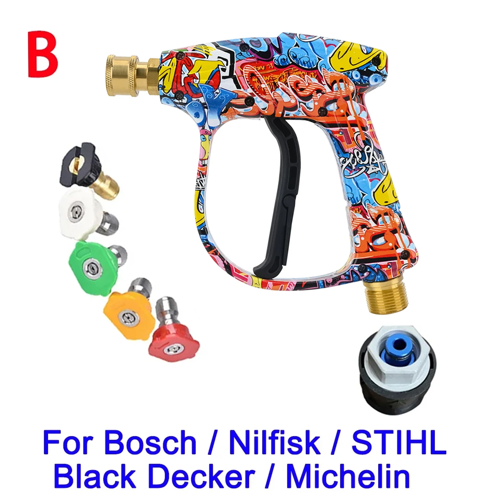 Sooprinse Hochdruckreiniger Pistole Mit Schaumkanone - Kurze Pistole Mit 1/4" Schnellanschluss Für Autowäsche