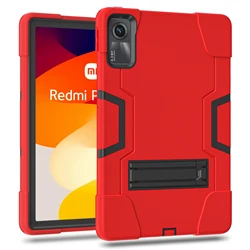 Durable Hybrid Stand Armor Case for 11 Tablets - PC Silicon Protection (Red)