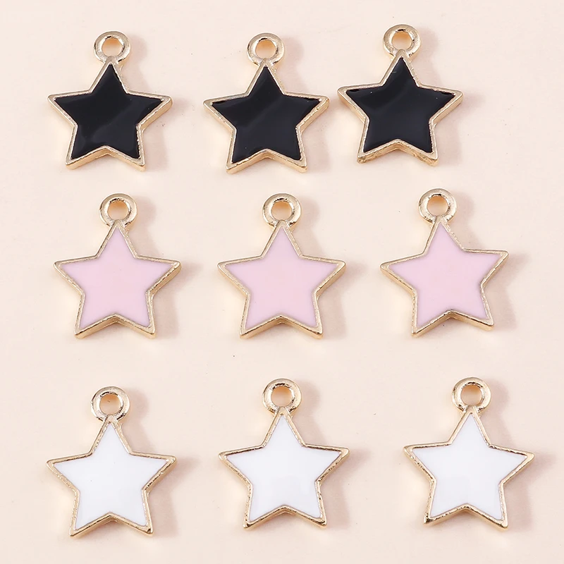 Duarte 20 Teile/los Nette Mini Emaille Stern Charms Anhänger für Schmuck Machen Ohrringe Halsketten Armbänder DIY Handwerk Zubehör – Detail 6