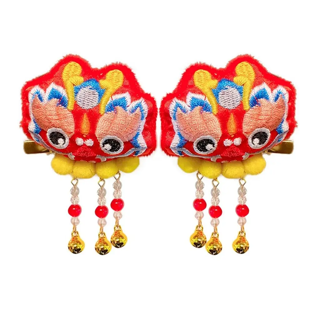 

Embroidery Children Red Hairpin Lion Dance Tassel Hanfu Hair Sticks Tang Suit Hair Clip Ancient Headwear Ancient Style Hairpin