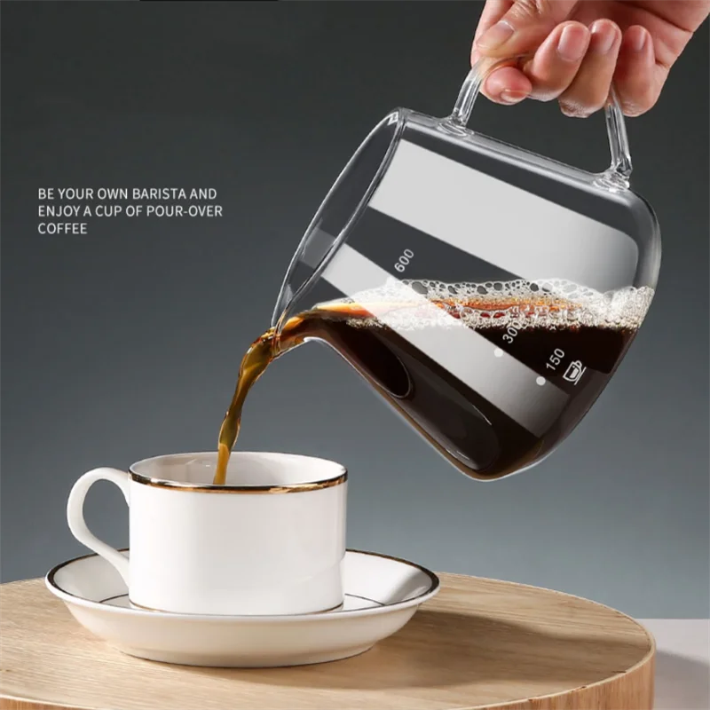 Description Picture 4 of item1pcs 300ml/600ml Pour Over Coffee Maker Set Glass Carafe Coffee with Glass Coffee Filter Drip Coffee Maker Set For Home Shop Bar