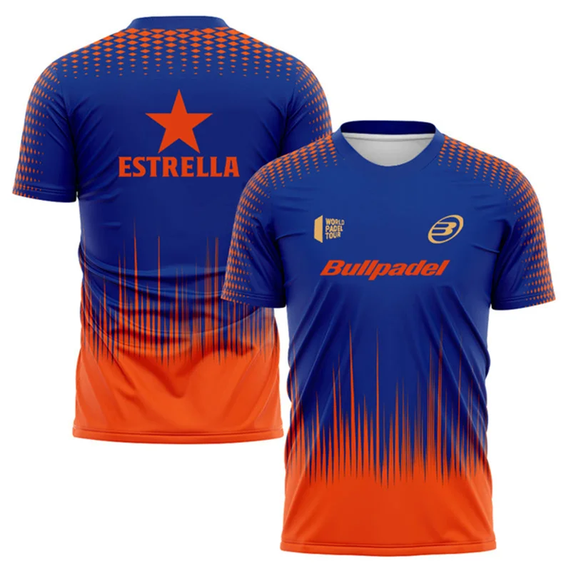 Fashion Gradient Harajuku Men's T Shirt Padel Tennis Sportswear Summer Outdoor Run Fitness Short Sleeve Fashion Oversized Tops 3