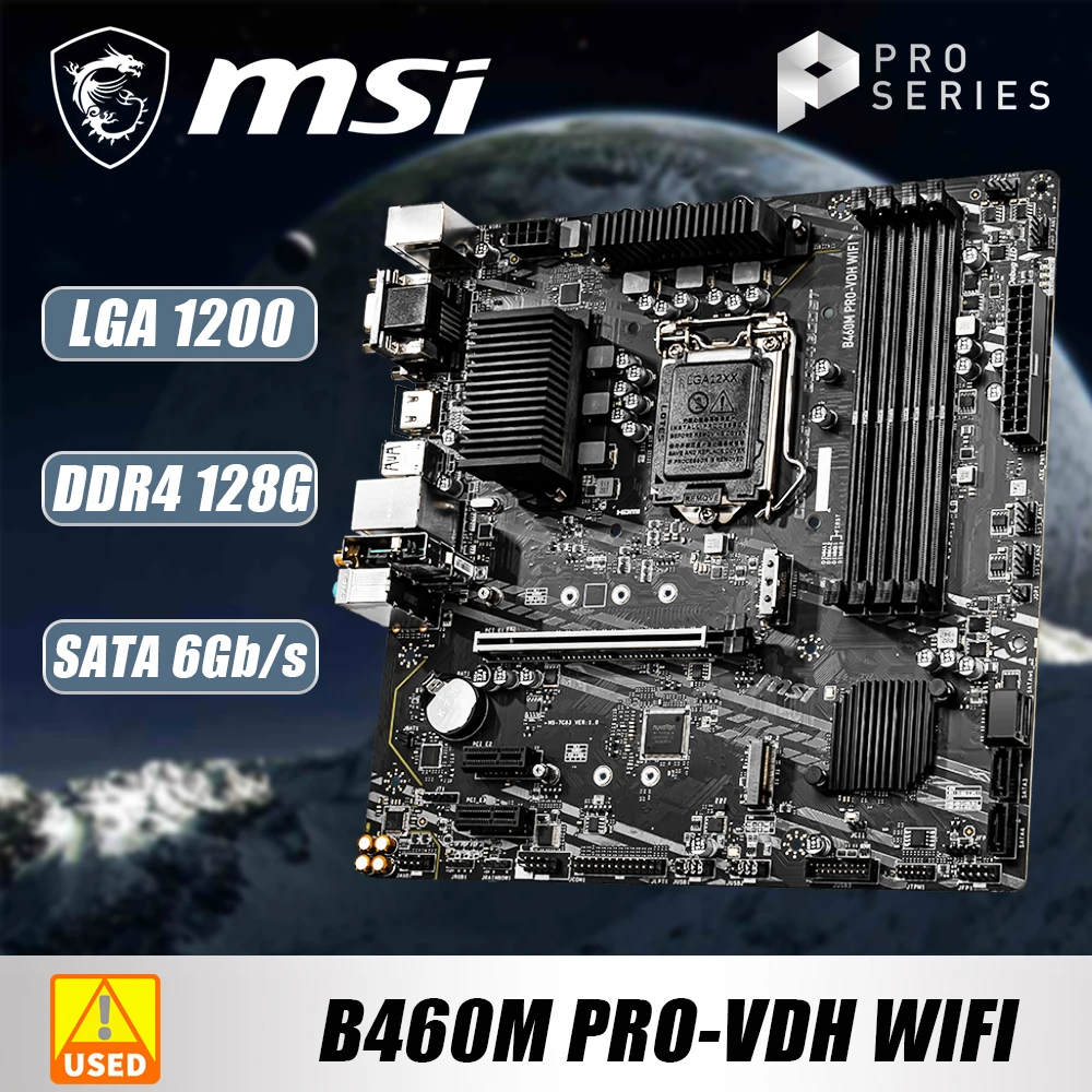 

MSI B460M PRO VDH WIFI Micro-ATX Intel B460 M.2 4 DDR4 128G SATA 6Gb/s USB 3.1 128G Support LGA 1200 CPU Gaming Motherboard