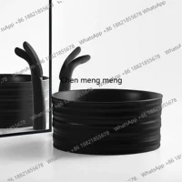 อ่างล้างหน้าทรงกลมแบบตั้งโต๊ะ สีเขียวเข้มด้าน ลดราคาพิเศษ ดีไซน์สร้างสรรค์ โดดเด่นมีเอกลักษณ์ 3