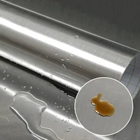PVC Metal Brushed Gold Silver Removable Wallpaper Decor Film Vinyl Waterproof Oil-proof House Appliance Kitchen Elevator Sticker 1