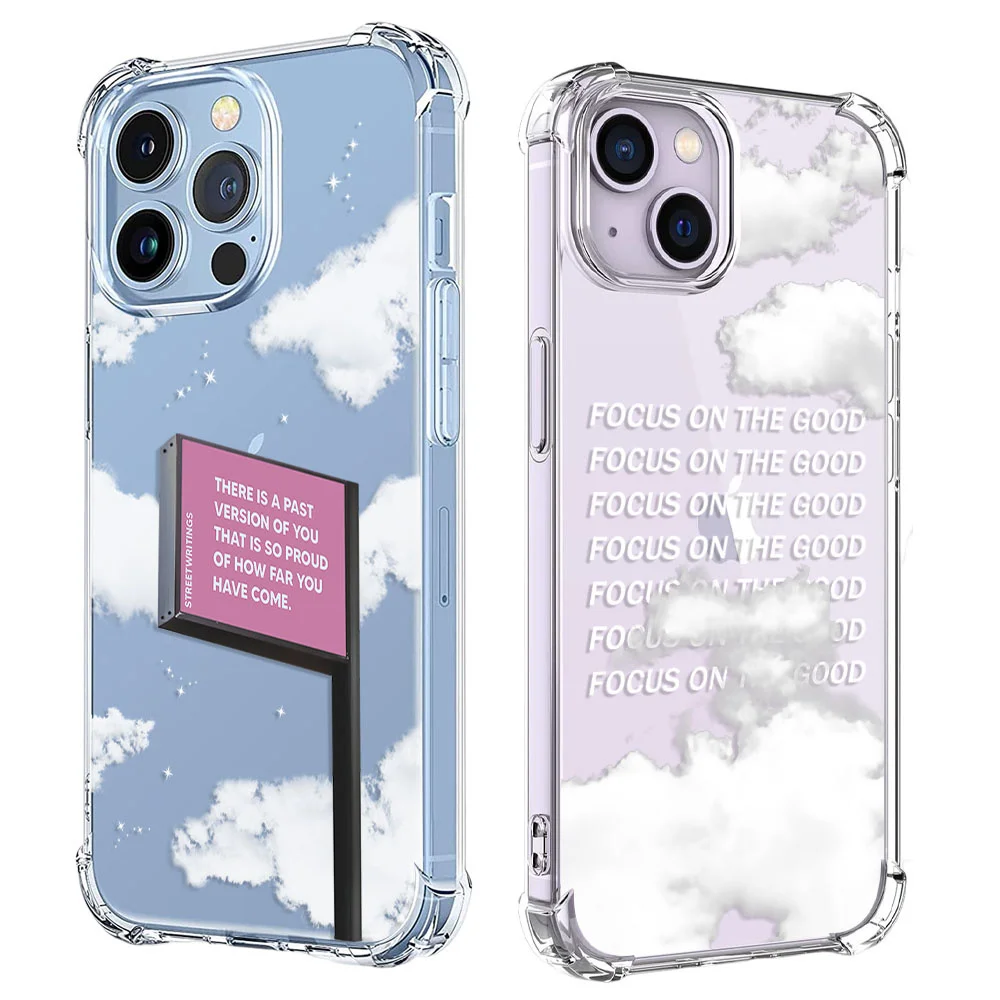 Custodia Per Telefono Con Insegna Cloud Bianca Trasparente Per Samsung Galaxy S8 S9 S10 Lite E S20 S21 S22 S23 Fe Plus Ultra A14 A24 A34 A54 Soft Tpu