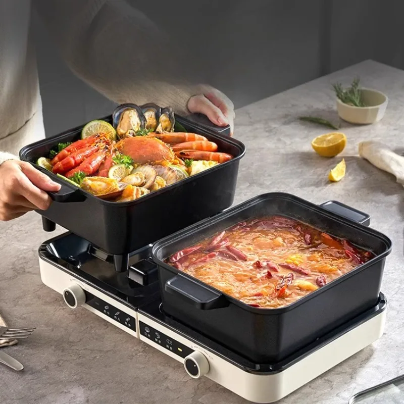 Split Type Foldable Mandarin Hot Pot, Household Multifunctional Electric Cooking Pot, Dormitory Electric Hotpots Multi Cookers