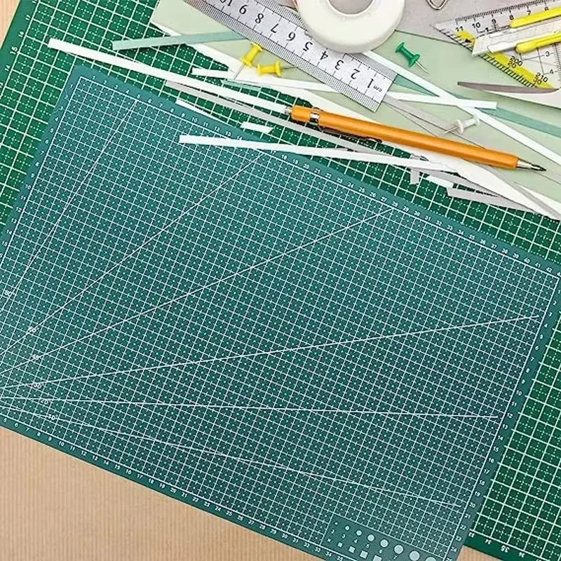 A3 A4 PVC 커팅 매트 양면 자가복원 보드 패치워크 도구 DIY 수공예 아티스트 커팅 나이프 라켓 키트