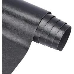 Black PU Leather Roll - Solid Color, 13 x 55, 0.4mm Thick - Ideal for Dressmaking and Crafts (AECH09 - 10383)