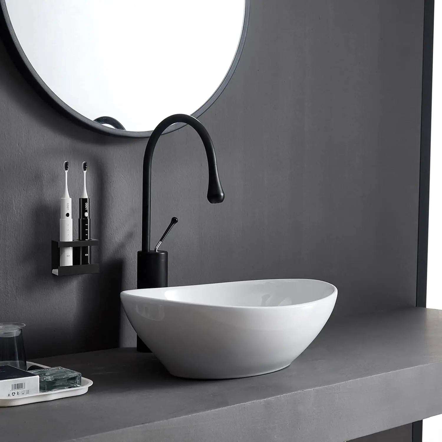Aluminum Wall Mount Toothbrush Holder for Bathroom Shower