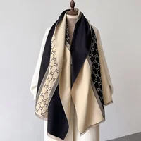 Double-Sided Faux Cashmere Scarf for Women Winter Hot Sale Of The Season Fashionable Versatile Warmness Elegance Long Shawl Neck