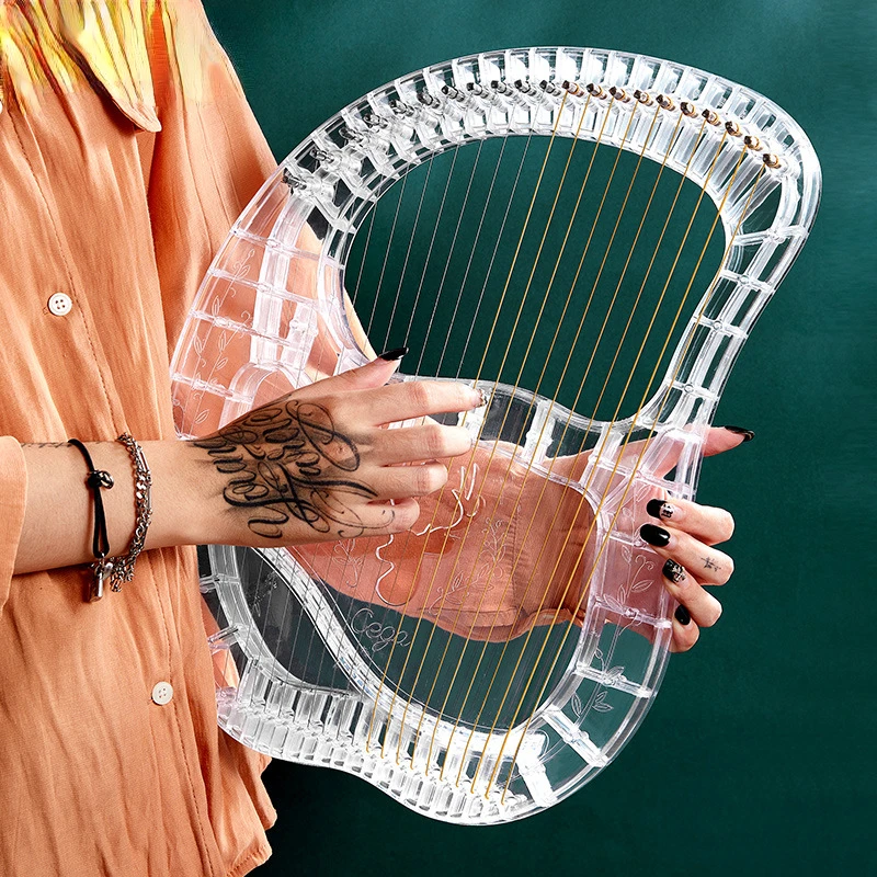 

21 струна Lyre Harp инструмент прозрачная Lyre фортепиано Harp музыкальный инструмент с тюнером молоток подарок для любителей музыки Женщины Девушки