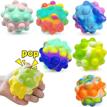 3D Sensory Balls Fidget Toys Pop Stress Push Bubble Poppers for Its Autism Stress Relief Fruit