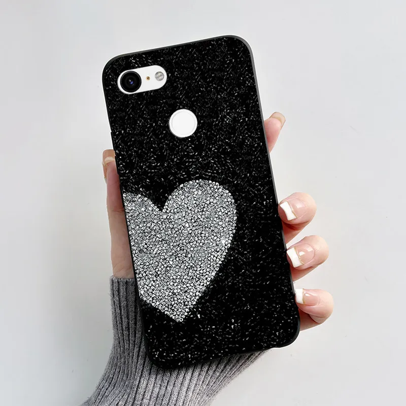 Charming Heart Cartoon Black Bumper Soft TPU Silicone Phone Case