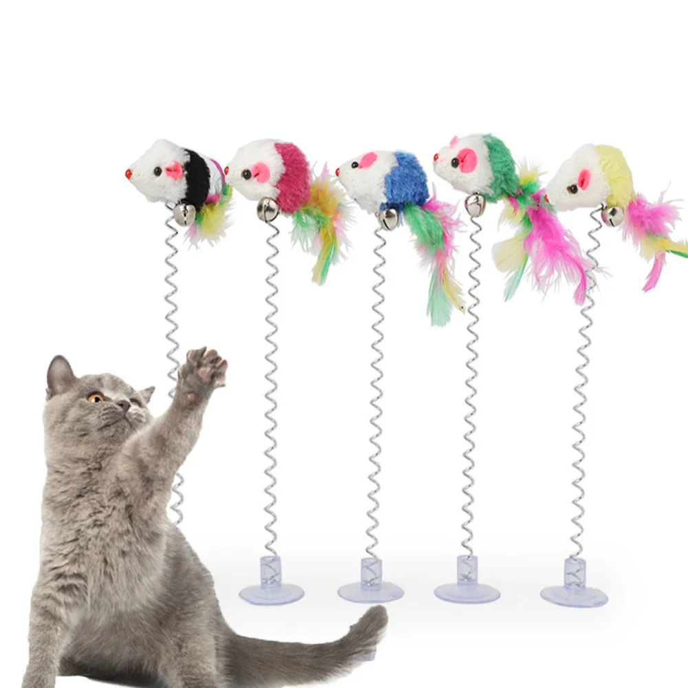 Title 2, Cartoon Pet Cat Toy Stick Feather Rod Mouse Toy...