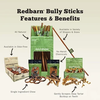 All-Natural Bully Stick Rings for Dogs - Long Lasting Rawhide Chew Treat - Case of 35 5