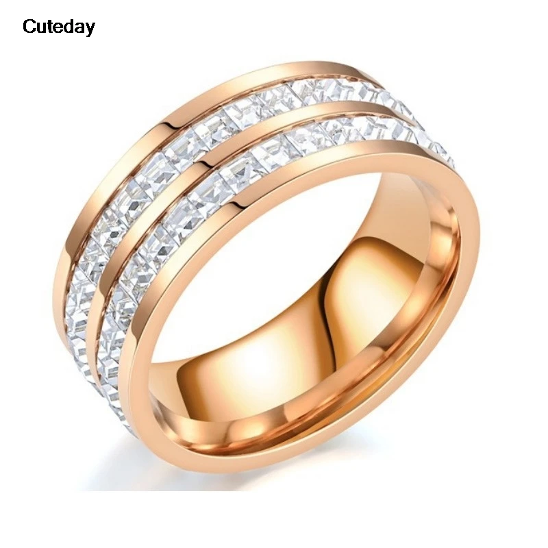 Elegant Two-Tone Silver & Gold Zircon Engagement Ring
