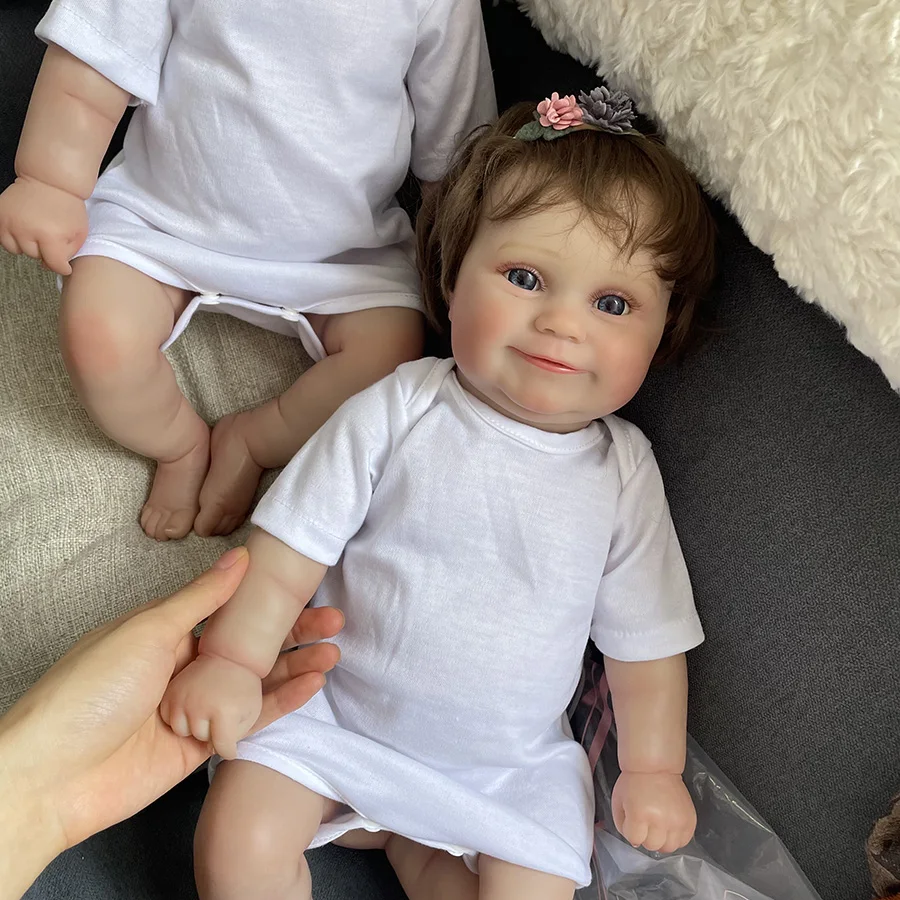 

SANDIE 50CM Full Silicone Maddie Baby Reborn Doll Newborn Girl Super Lifelike with Hand-Rooted Hair 3D Skin Same As Picture