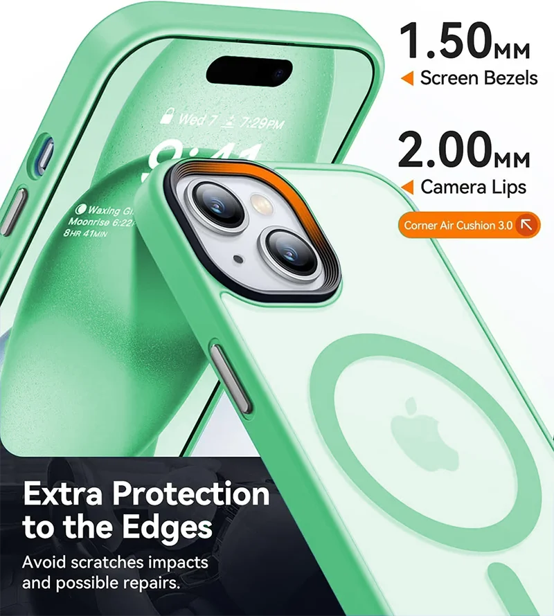 Matte Soft Magnetic Armor Case - Hybrid Shockproof Hard Shell