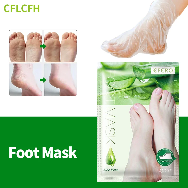 

Exfoliating Foot Mask Aloe Vera Pedicure Socks Anti Drying Cracking Heel Peeling Dead Skin Remover Feet Spa Moisturizing Care