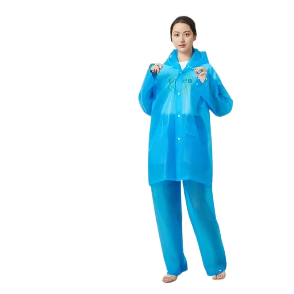 Portable Eva Raincoat Set Durable Full Coverage Split Raincoat Windproof Adjustable Cycling Raincoat Outdoor Rain Cover