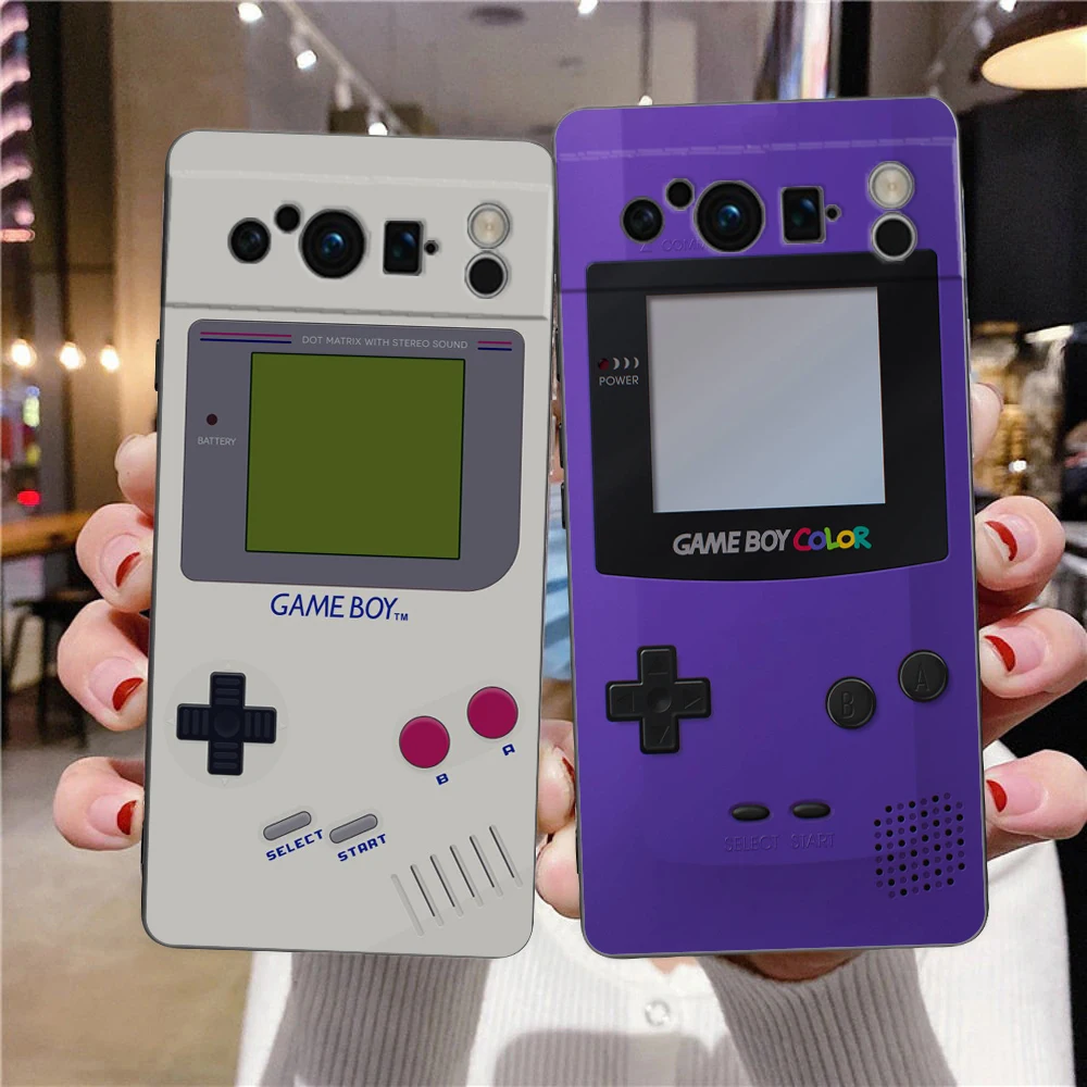 Retro Gameboy-Inspired Shockproof Black Silicone Phone Case
