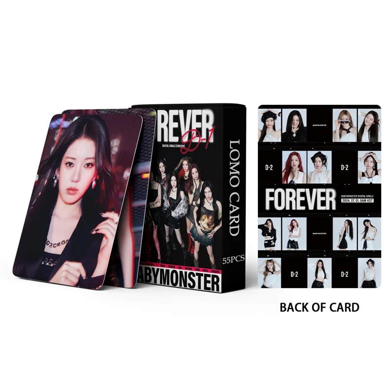 55pcs/set KPOP BABY MONSTER NEW ALBUM FOREVER LOMO CARD AHYEON