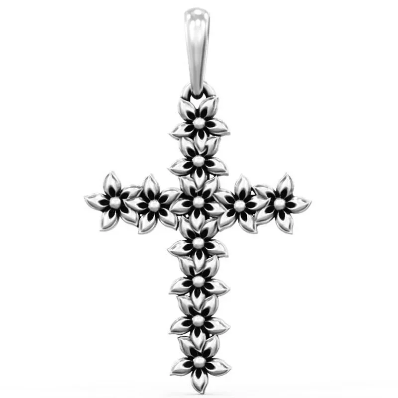 

3g Cross flowers for women Present Gold Pendant Customized 925 SOLID STERLING Silver