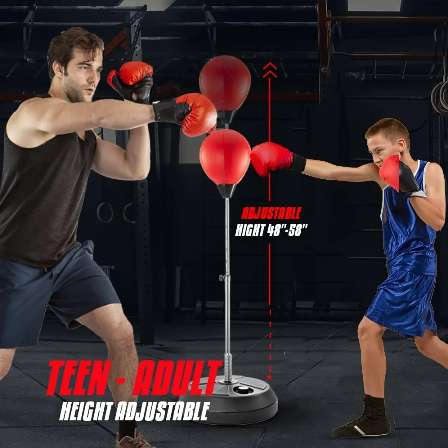 TechTools Punching Bag with Stand, Boxing Bag for Teens & Adults - Height Adjustable - Speed Bag for Training, Boxing Equipment,