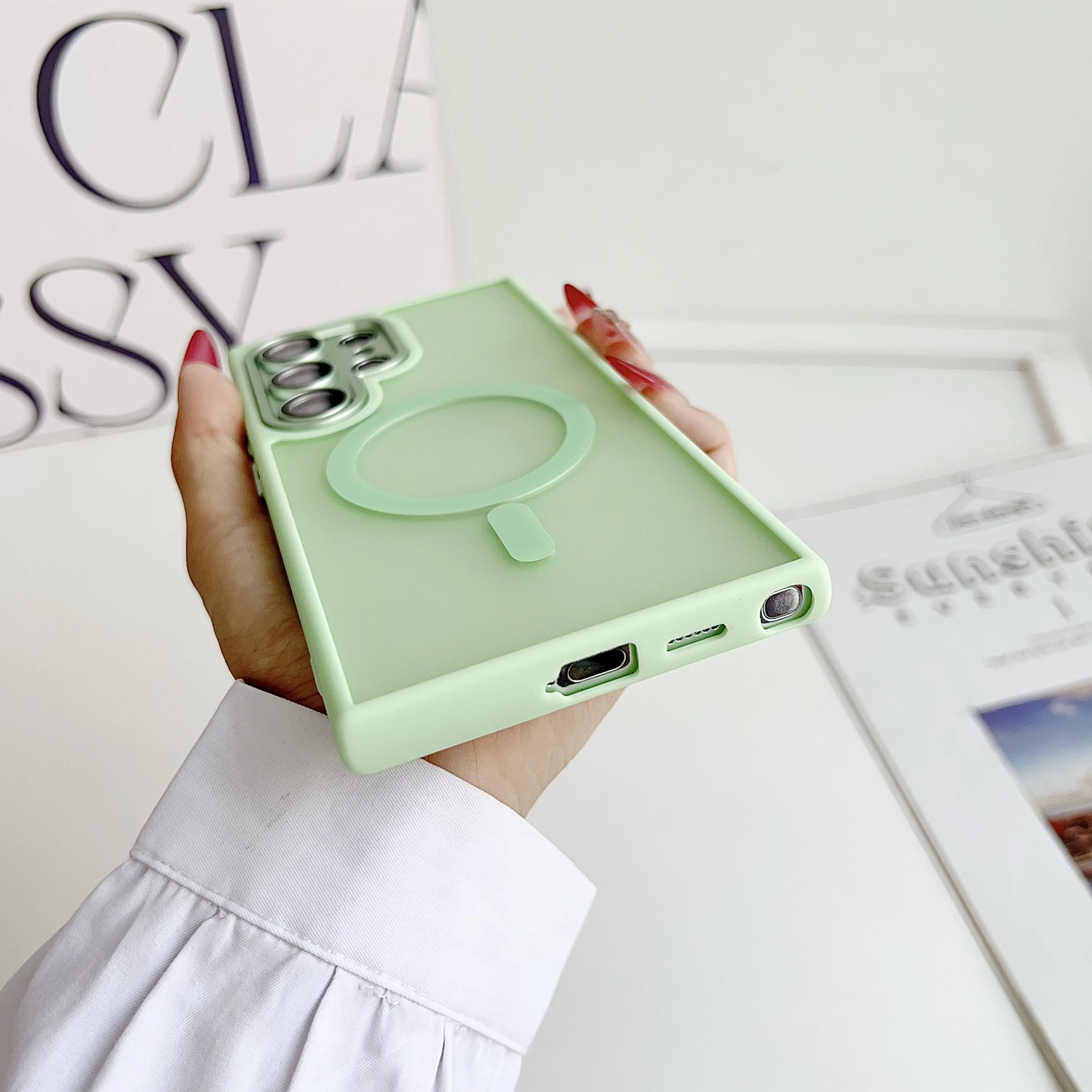 Translucent Lens Protect Shockproof Magsafe Magnetic Case Cover
