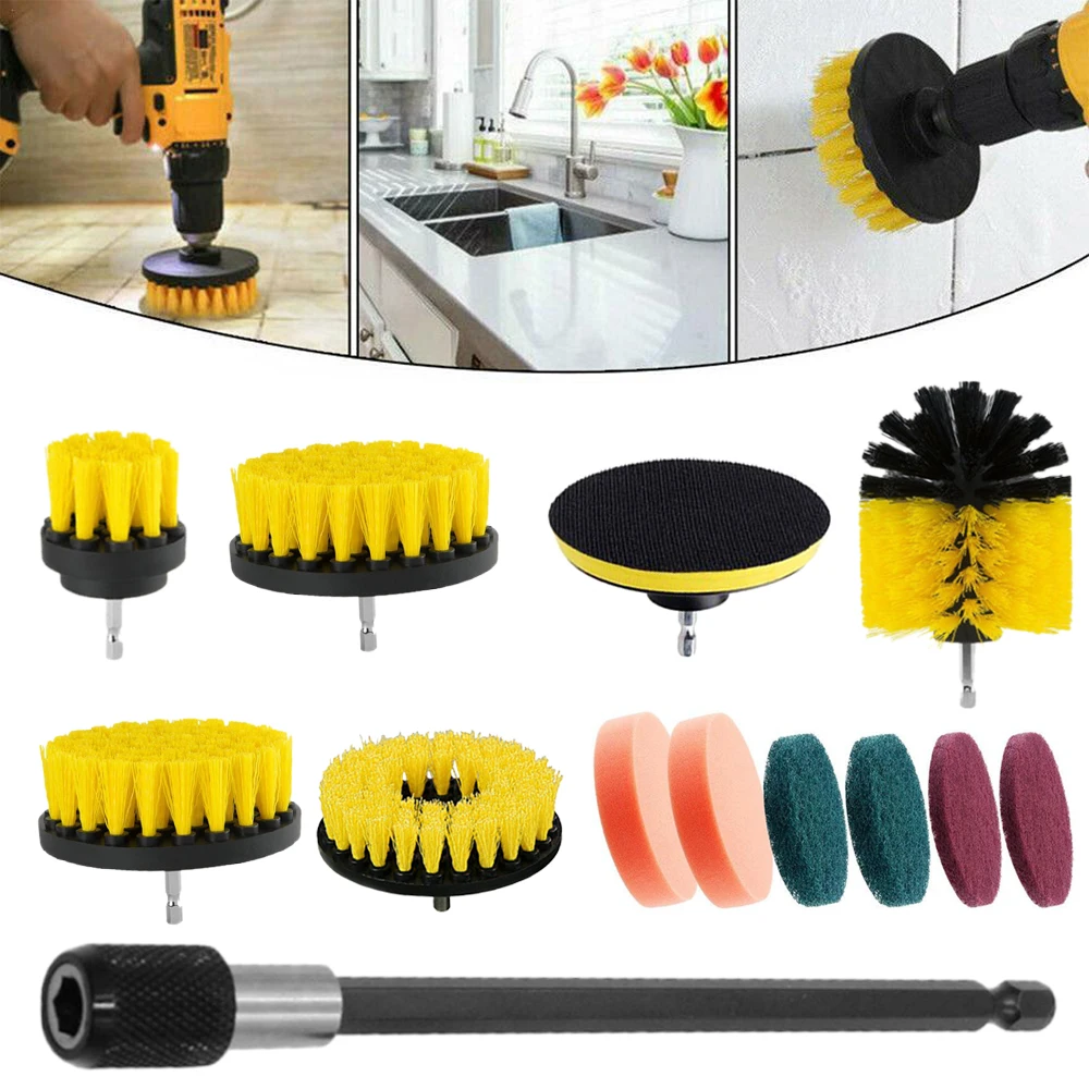 Electric Drill Brush Kit Power Scrubber Brush Attachments Set Scrub