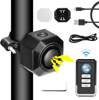 Bicycle Alarm System With Usb Rechargeable, Anti-Theft Accessories,Vehicle Theft With Remote Control, Wireless, Bicycle Lock