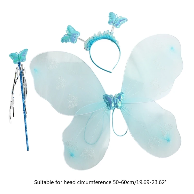 Angel Wings Wand Headband Angel Fairy Princess Costumes Party-Favors 3pcs T8NB