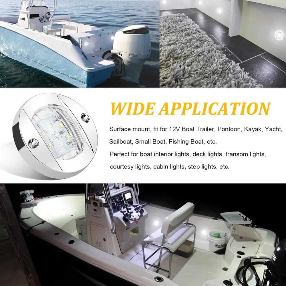 Marine Boat Lights 12V LED Round Stern Transom Anchor Navigation
