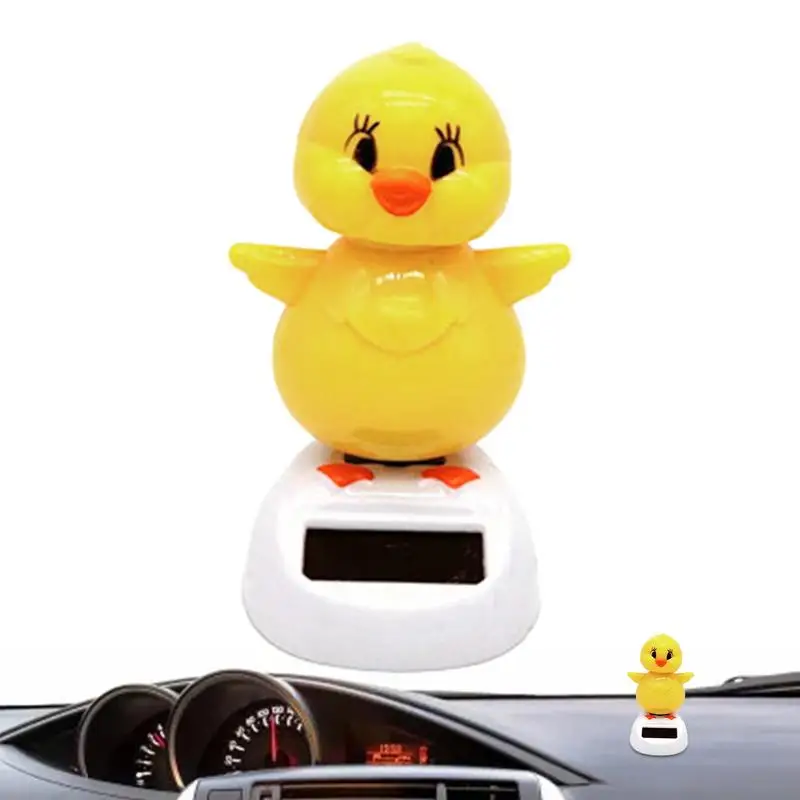 

Solar Dancing Chick Multifunctional Auto Dashboard Decoration Reliable Bobble Head Figure Ornament For Cars Interior Accessories