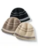 Wool Cashmere Stripes Jacquard Knitted Beanies Double Layers Thick 2023 Women Winter Caps Present Hat Cashmere Warm Bonnet #136 4