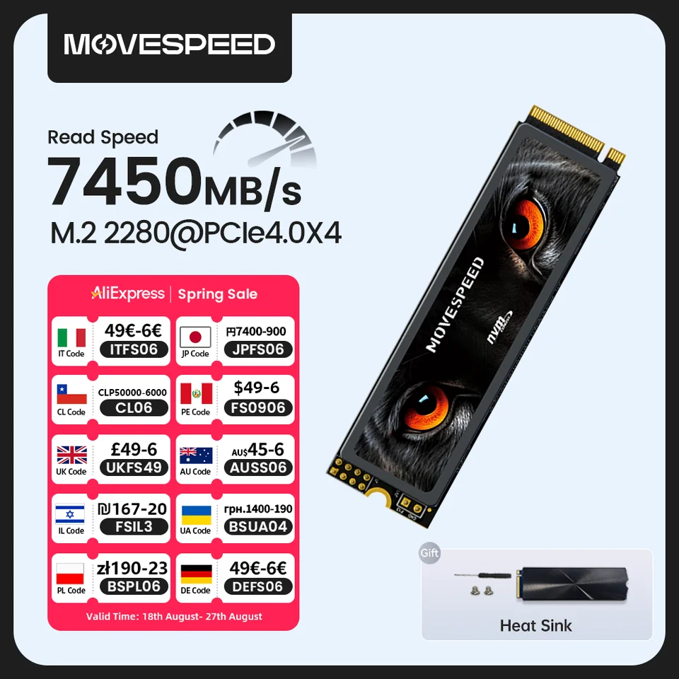 MOVE SPEED M.2 SSD 2TB PS5動作確認済み Amazon | MOVE SPEED M.2 SSD 2TB PS5動作確認済み PCIe Gen4x4