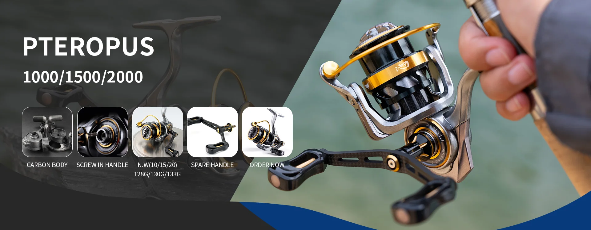 Description Picture 2 of itemLINNHUE Fishing Reel Ultralight 136g CICADA1000 10BBS Screw in Handle Carbon Fiber Body Waterproof Spinning Reel Fishing Tool