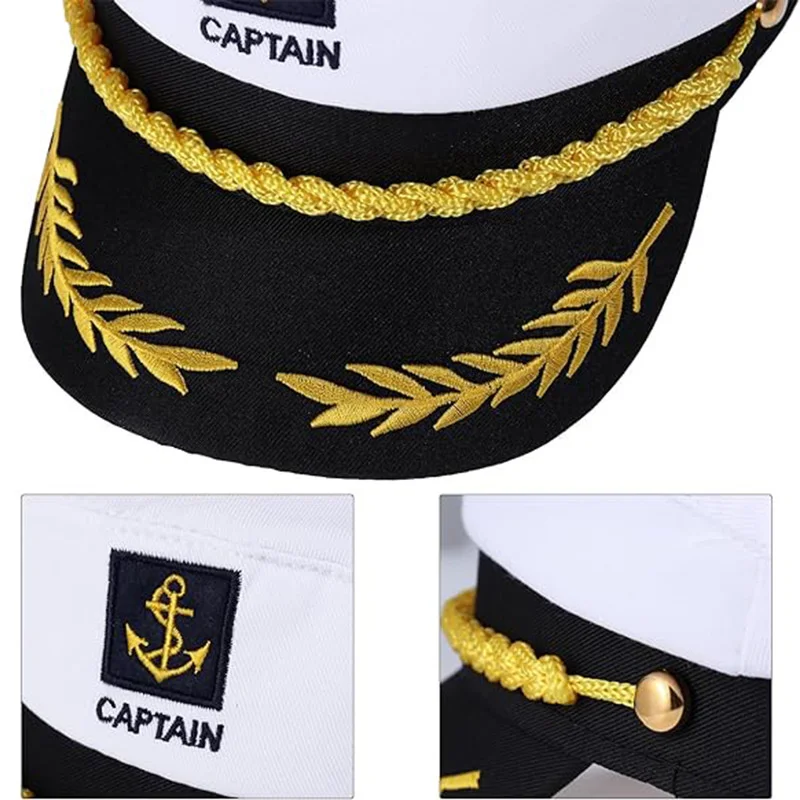 Adult Yacht Sailor Captain Hat Adjustable Men's and Women's Party Hat Makeup Ball Dressing Event Excellent Stylish Accessories