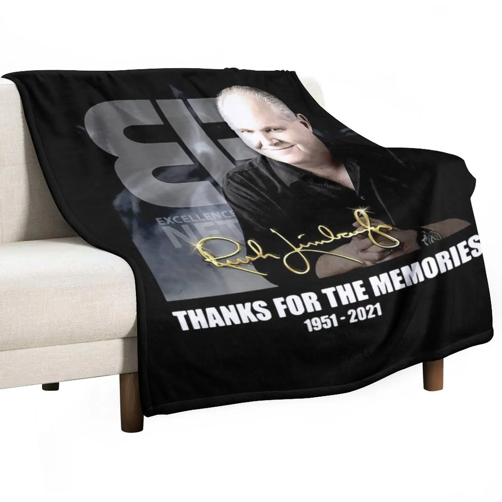 

RUSH LIMBAUGH Throw Blanket Personalized Gift bed plaid