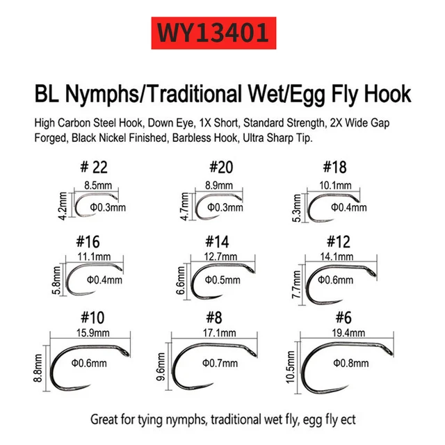 FLY HOOKS JIGG, size 10 - 18  TOMMI-FLY.cz - binding materials