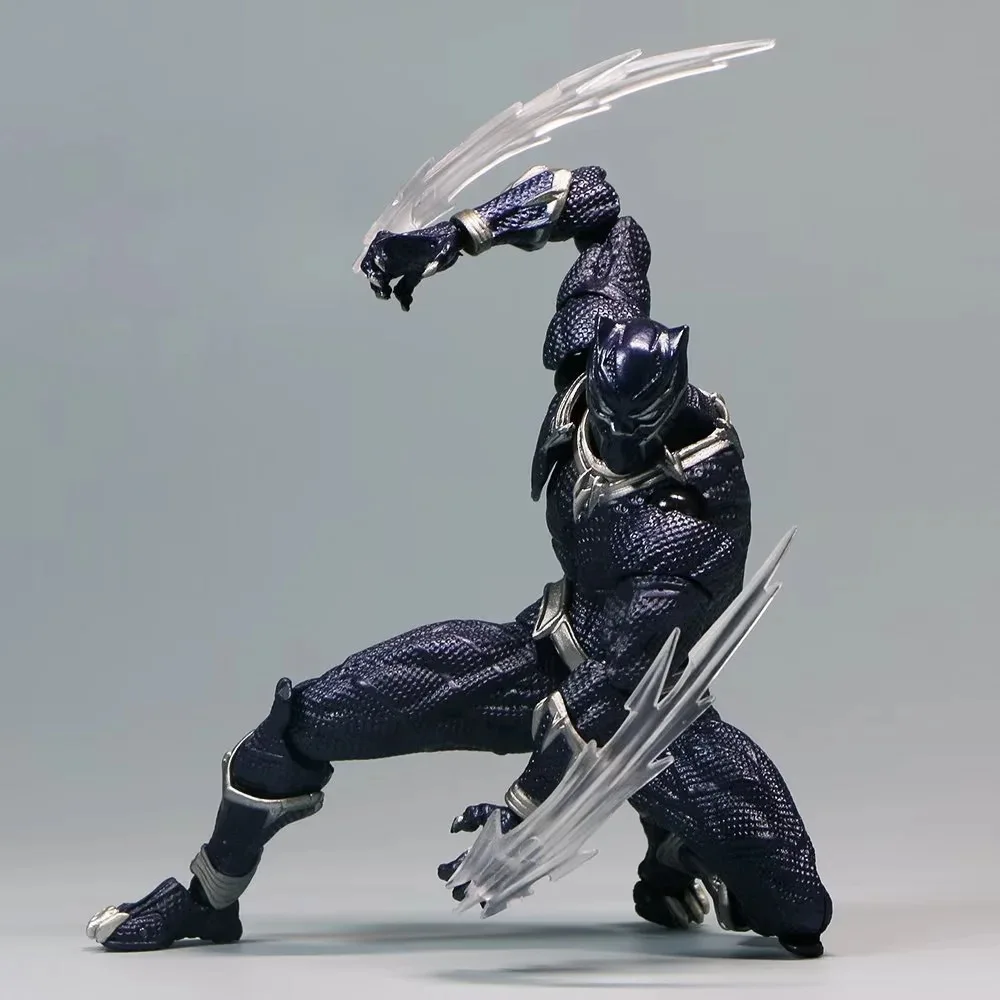 thumbnail image 5 of Figura de acción increíble Yamaguchi Black Panther, modelo de colección Kaiyodo Revoltech #030 Marvel T Challa, estatuilla móvil, juguetes, 15cm1404, 5 of 5