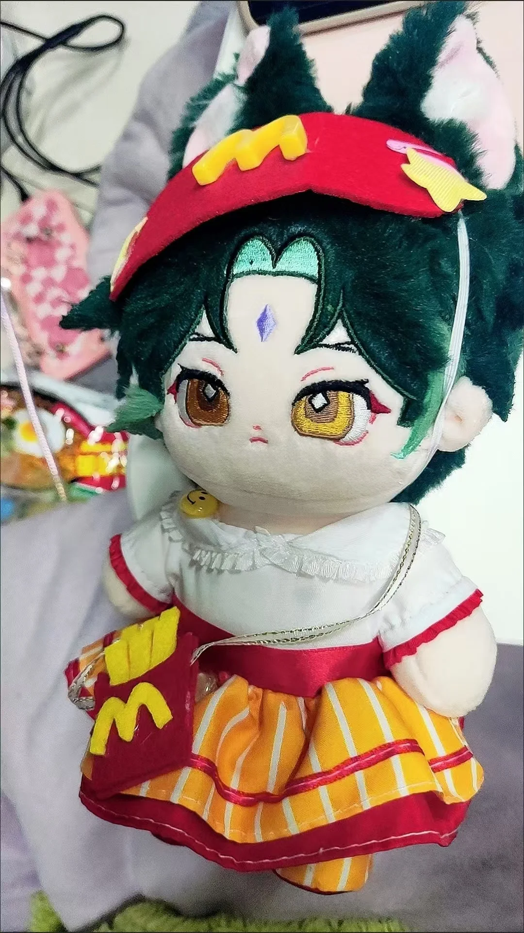 20cm Genshin Impact Xiao Cotton Doll Anime Game Peripheral Cute Plush Puppet Clothes Changing Gift Toy Xiao