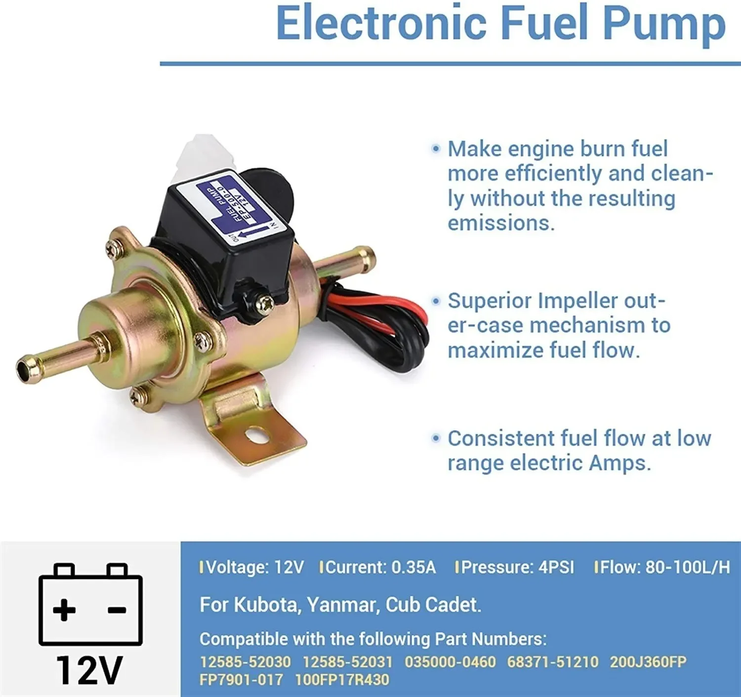Fuel Pump 12V Universal Gas Diesel Electric Pump EP500-0 EP5000 EP-500-0 035000-0460 For Motorcycle Oil Pipe Diesel Electric