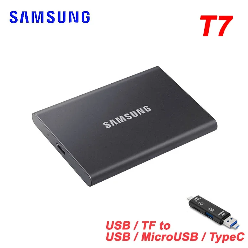 SAMSUNG-Disque dur externe SSD, USB 3.1, T5, T7, USB 3.0, 2 To, 1 To, 100%  Go, 500