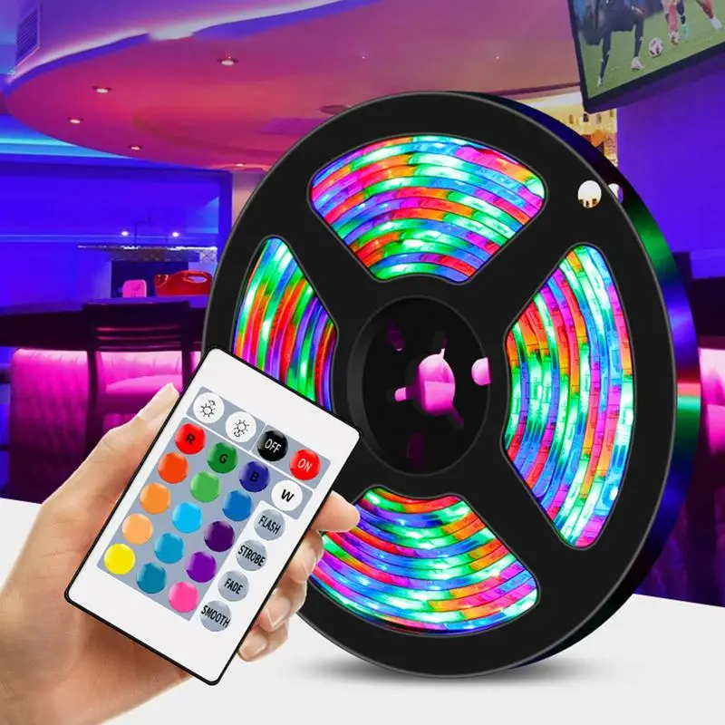 

RGB LED Light Strip High-quality Flexible Decorative Lighting Remote Control Led Lights With 16 Static Light Effects Decor Item