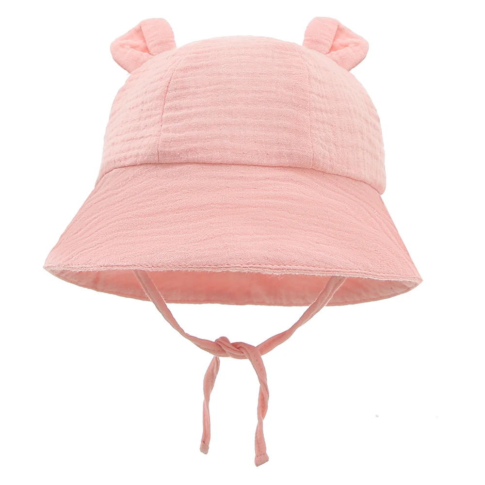 Soft Cotton Baby Sun Hat Summer Children Outdoor Rabbit Ear Baby Bucket Hat Kids Beach Caps Boy Girl Panama Hats For 3-12Months ergo baby accessories