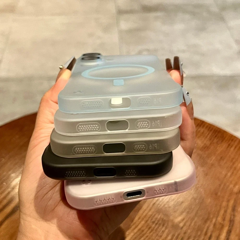 Frameless Ultra-Thin Magsafe Case with Glass Camera Protector - Matte Shockproof PP Cover